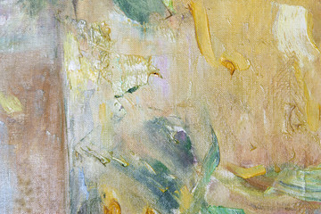 Colored stains oil paints on canvas