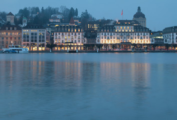 Fototapeta na wymiar Town Embankment. Lucerne, Switzerland
