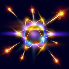 model of the atom and sparks around
