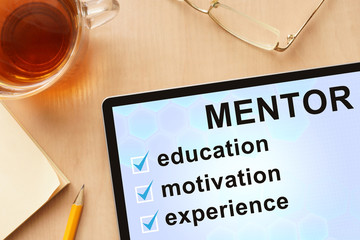 Tablet with word mentor.