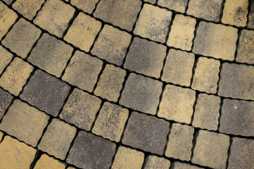 Tiled pavement background. Circle paving.