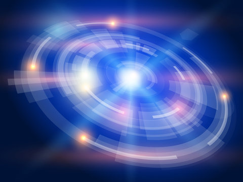 Blue radial technology background