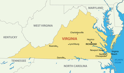 Commonwealth of Virginia - vector map - 81886430