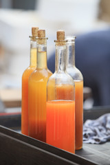 vivid drink in glass bottles