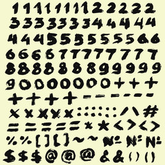 Black Brush Digits