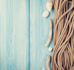 Sea vacation background with marine rope