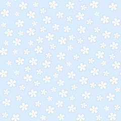 Seamless floral pattern on a blue background. Vector