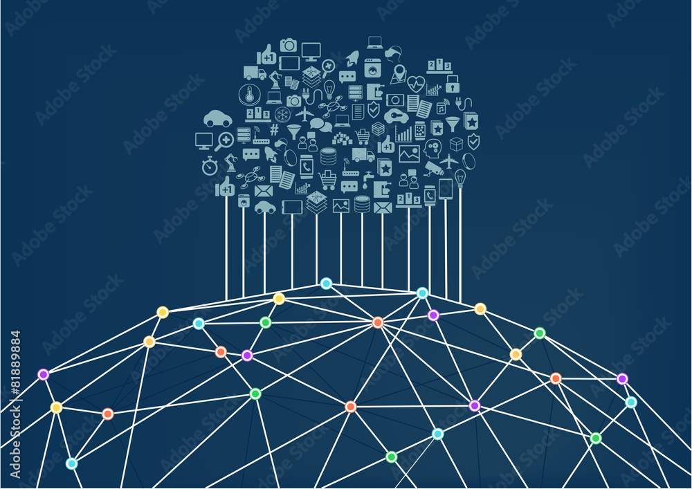 Poster cloud computing connected to the world wide web