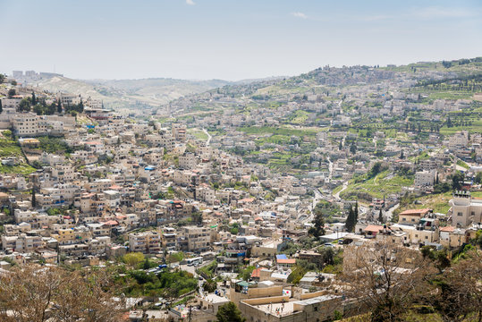 View of Silwan neighborhood in Jerusalem