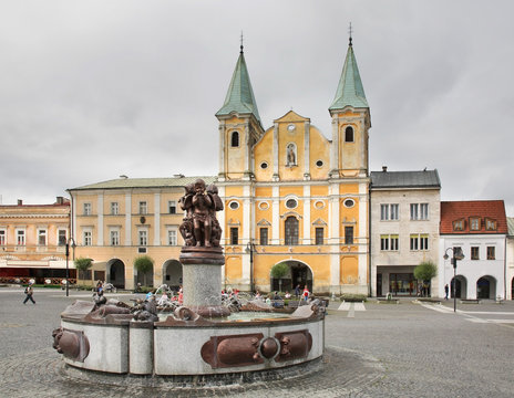 St Paul Church. Marianske square in Zilina. Slovakia