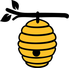 Beehive on branch