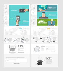 Obraz premium Website template with concept icons for business company
