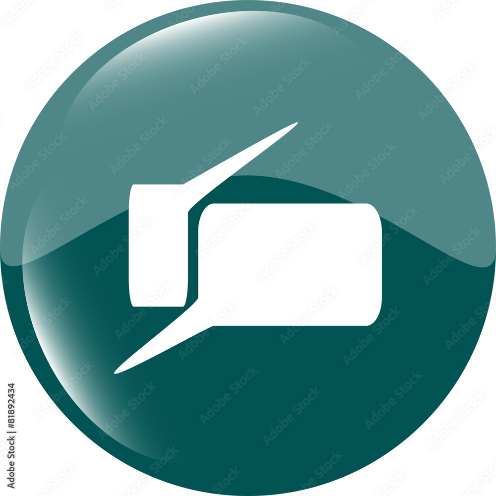 Poster glossy speech bubble web button icon