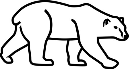 Polar bear silhouette outline