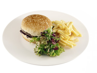 hamburger with barbecue sauce
