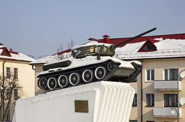 Monument to soviet soldiers-liberators in Slonim. Belarus