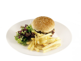 hamburger with barbecue sauce