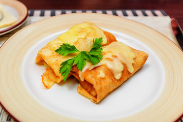 Pancakes on plate
