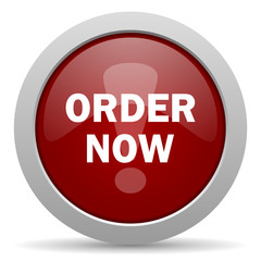 order now red glossy web icon