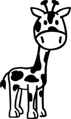 Black cartoon Giraffe