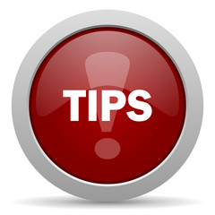 tips red glossy web icon