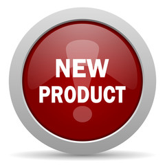 new product red glossy web icon