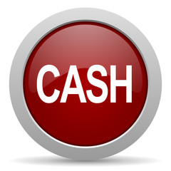 cash red glossy web icon