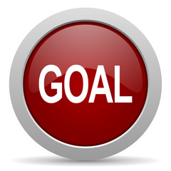 goal red glossy web icon