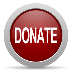 donate red glossy web icon