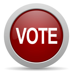 vote red glossy web icon