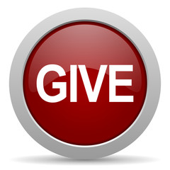 give red glossy web icon