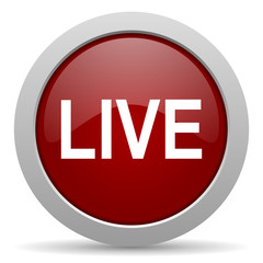 live red glossy web icon