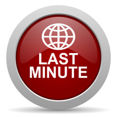 last minute red glossy web icon