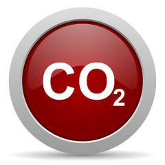 carbon dioxide red glossy web icon