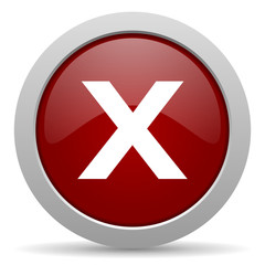 cancel red glossy web icon