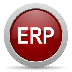 erp red glossy web icon