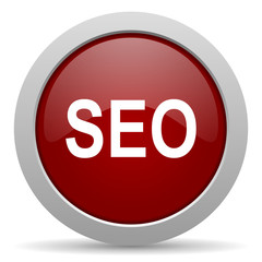 seo red glossy web icon