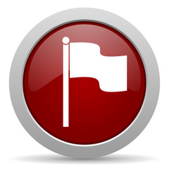 flag red glossy web icon