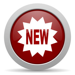 new red glossy web icon