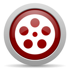 film red glossy web icon