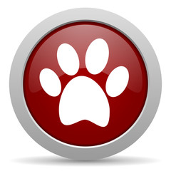 foot red glossy web icon