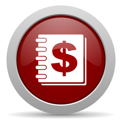 money red glossy web icon