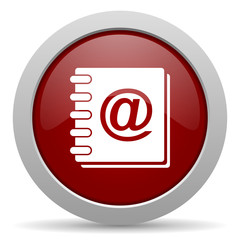 address book red glossy web icon