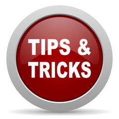 Obraz premium tips tricks red glossy web icon
