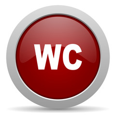 toilet red glossy web icon