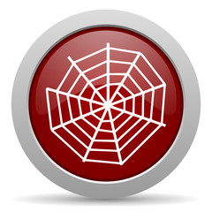 spider web red glossy web icon
