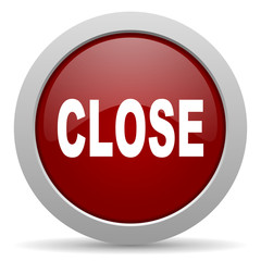 close red glossy web icon