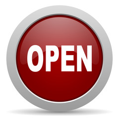 open red glossy web icon