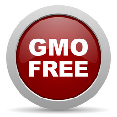 gmo free red glossy web icon