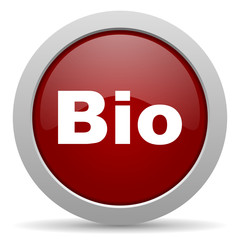 bio red glossy web icon
